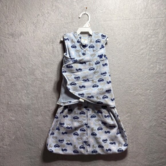 Halo Sleep Sack Swaddle Small Boys Fleece Blanket Blue Cars 3-6 Month - Picture 1 of 7